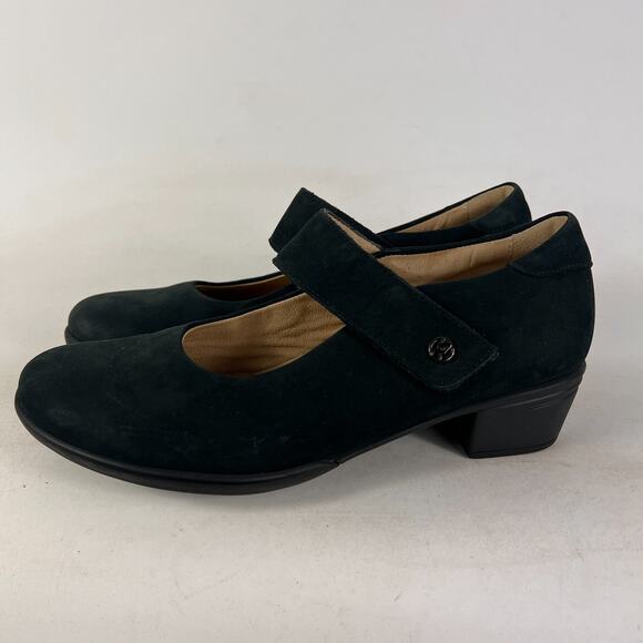 Hartjes mary jane women's size 6.5 black suede minimalist heels comfort shoes - Picture 5 of 11